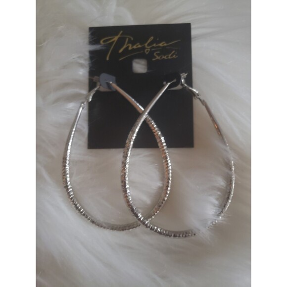Large Silver Plated Teardrop Earrings - Picture 1 of 2
